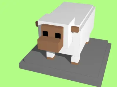VOXEL SHEEP - MODEL 11 Low-poly 3D model