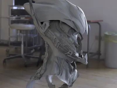 Sci-Fi helmet model sculpt 3D model