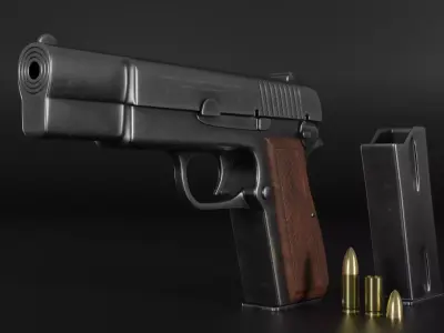 BROWNING HP PISTOL 3D MODEL Low-poly 3D model