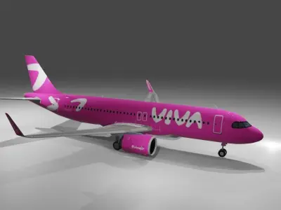 Viva air airbus a320neo  Low-poly 3D model