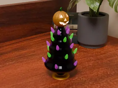 Weird but Cute Halloween Tree Free 3D model