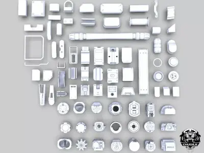 Sci-fi Hard Surface Kitbash 3D model