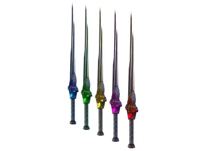 a set of cutting weapons Low-poly 3D model