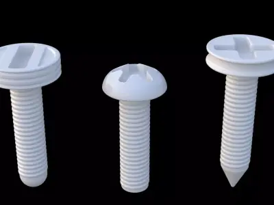 Screws three plastic 3D model