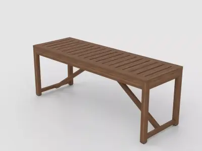 Bench Low-poly 3D model 11