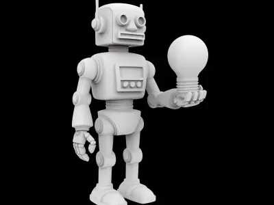 Robot Lamp Figurine 3D Print Model 3D print model purchase
