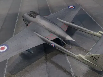 DeHavilland DH-100 Vampire FB Mk-5 3D model