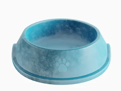 Used Metal Dog Bowl 04 3D model