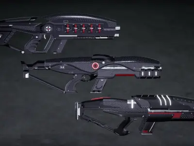 Modern Sci-Fi Rifles Bundle 4 3D model
