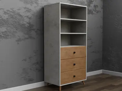Modern Tall Drawer Free 3D model