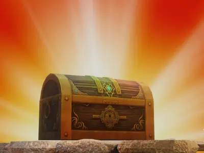 Futuristic Loot Treasure Box Animated Low-poly 3D model
