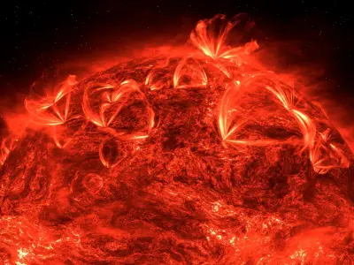 Volumetric Sun Surface And Flares Animated For Blender 3D model