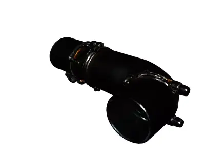 Realistic Metal Exhaust Pipe Section Low-poly 3D model