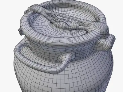  3D Old Aluminum Flask Low-poly 3D model