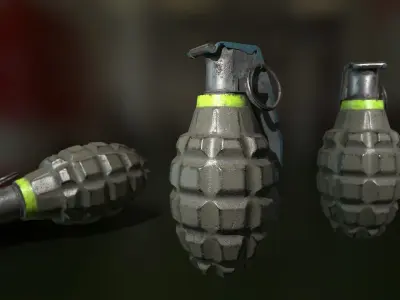Mk 2 Hand Grenade Low-poly 3D model