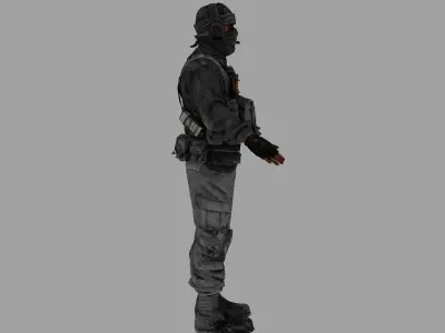 soldier alpha Low-poly 3D model