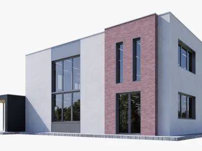 hospital commercial building Low-poly 3D model