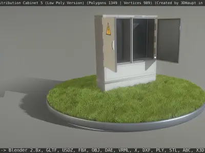 Animated Cable Distribution Cabinet 5 Low-poly 3D model