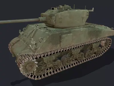 Sherman tank Low-poly 3D model