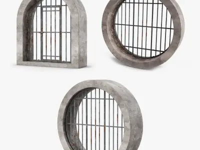 Concrete Sewer Grates Collection 3D model