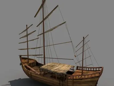 Chinese Old ship 02 3D model