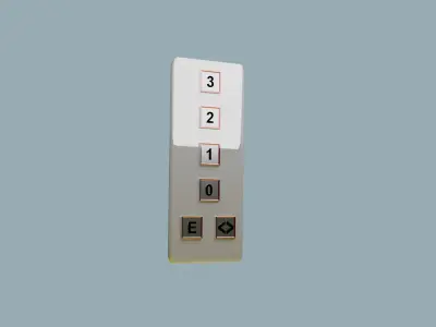 Simple Elevator control panel Low-poly 3D model