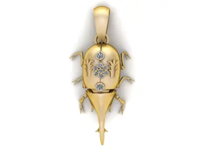 BEETLE INSECT PENDANT 3D PRINTABLE MODEL 3D print model