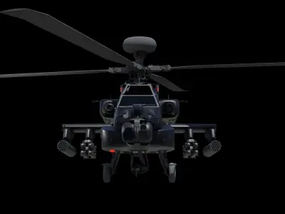 Helicopter Apache Lowpoly 4k Low-poly 3D model