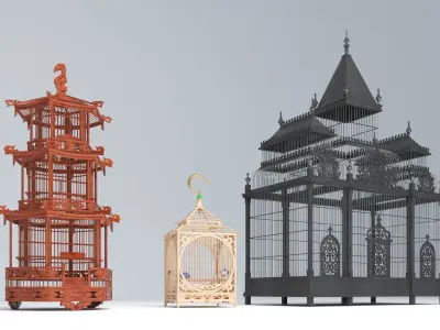 ANTIQUE BIRD CAGE 3D model