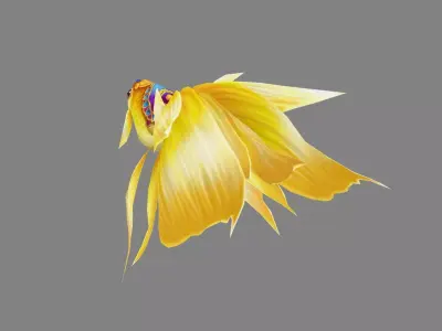 Cartoon goldfish mount Low-poly 3D model