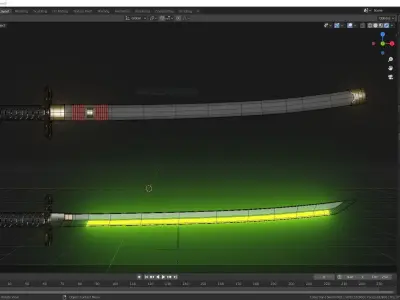 Energy Katana Sword Low-poly 3D model