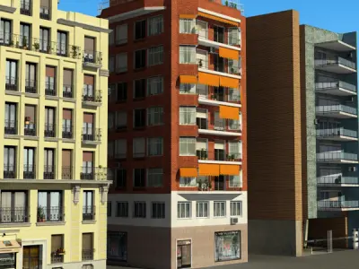 Building Collection 49-52 Low-poly 3D model