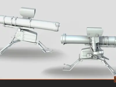 ATGM-MILAN Low-poly 3D model