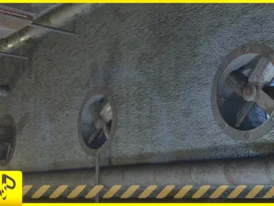 Ventilation System pack Low-poly 3D model