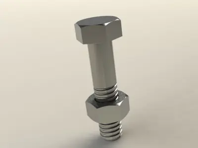 Bolt and nut 3D model