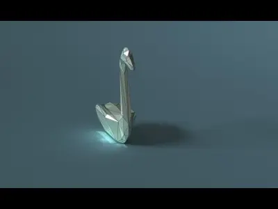 low-poly 3D printer model swan Low-poly 3D model