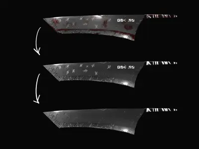 Battered Fang Sword Low-poly 3D model