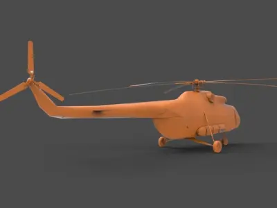 Mi - 8 orange helicopter 3D print model