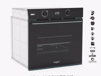 Whirlpool W4 OMSK58RU1SBA 60cm Multifunction Oven 3D model