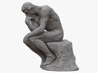 The Thinker Stone Statue 3D model