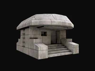 Military Concrete Bunker Base 8 Low-poly 3D model