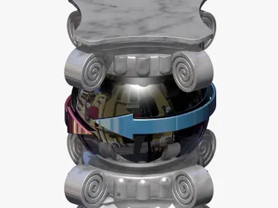 Baroque Style Column 3D model