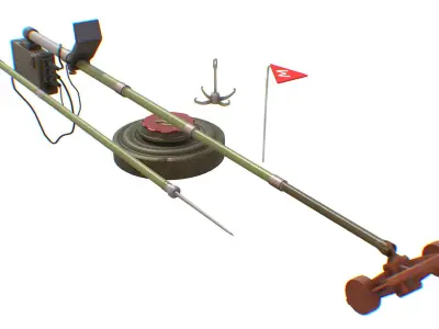 Mine Detector Set IMPS Mina TM-62 Dipstick Lowpoly 3d Model Low-poly 3D model