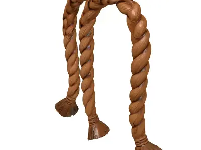 Worn Leather Cat O Nine Tails 3D model