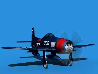 Grumman F8F-2 Bearcat V10 3D model
