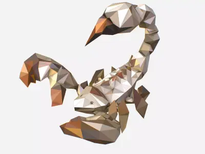 Scorpion - White Scorpio Animated Low Poly Art Low-poly 3D model