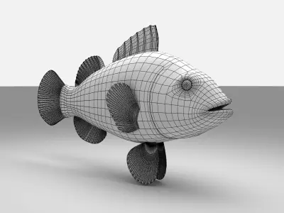 Clownfish Amphiprioninae Nemo Low-poly 3D model