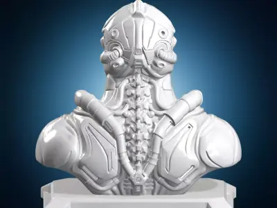 Alien Overlord Bust 3D Print Model 3D print model