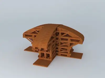 Reinforcement wooden structure Free 3D model