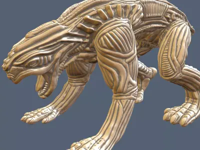 Alien Animal High Poly 3D model